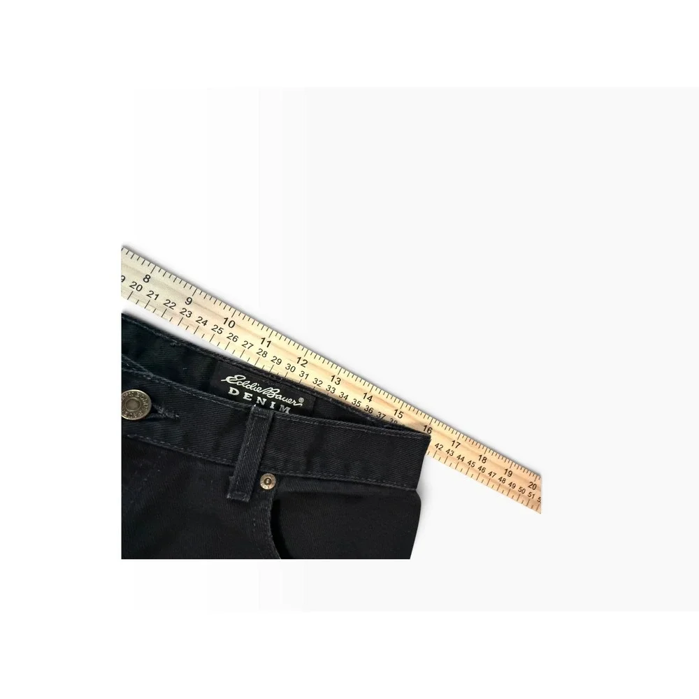 Eddie Bauer Denim Womens 14 Black High Rise Straight Leg 100% Cotton Jeans